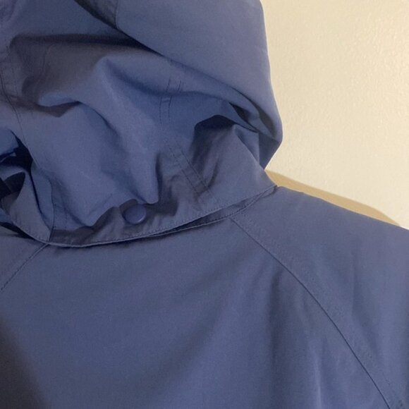L.L. Bean Full Length Blue Purple Trench Coat Rain Jacket Women’s Small - Picture 4 of 11